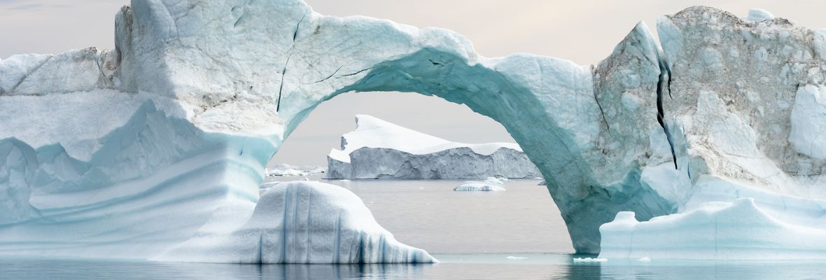 A natural arch in ice