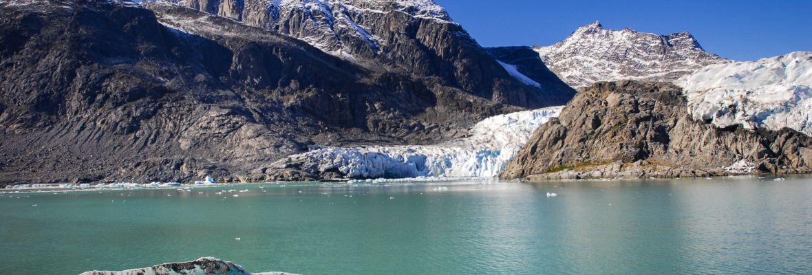 The mouth of a glacier