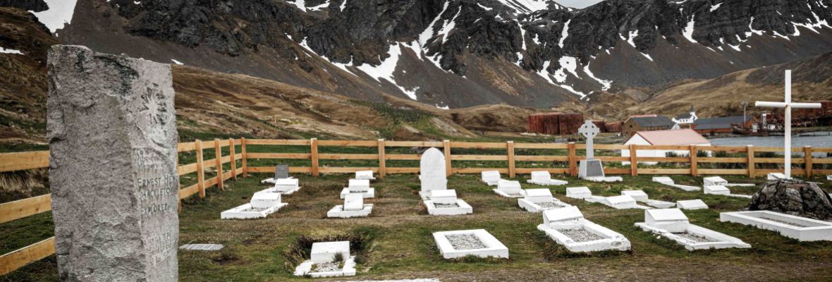 The grave of Sir Ernest Shackleton, Grytviken, South Georgia