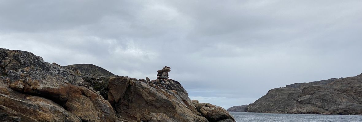 Inukshuk at the Lower Savage Islands, Nunavut 