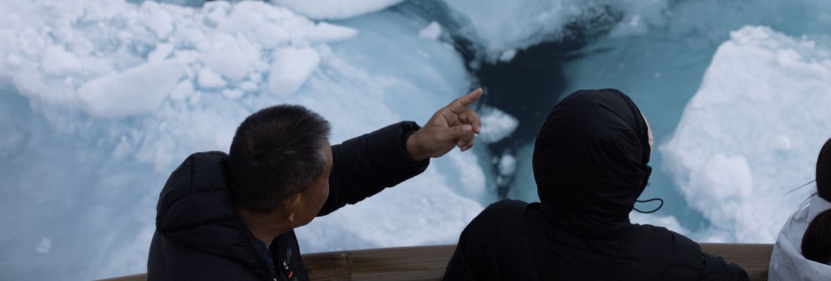 Cutting through the Pack Ice in East Greenland