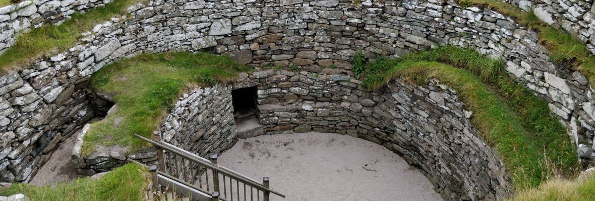 Stone walls at Clickimin Broch Stone walls at Clickimin Broch
