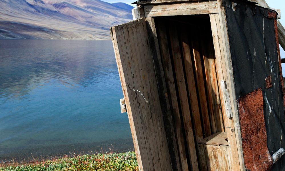 Possibly the best view from a loo in the world (Moskusokse Fjord)