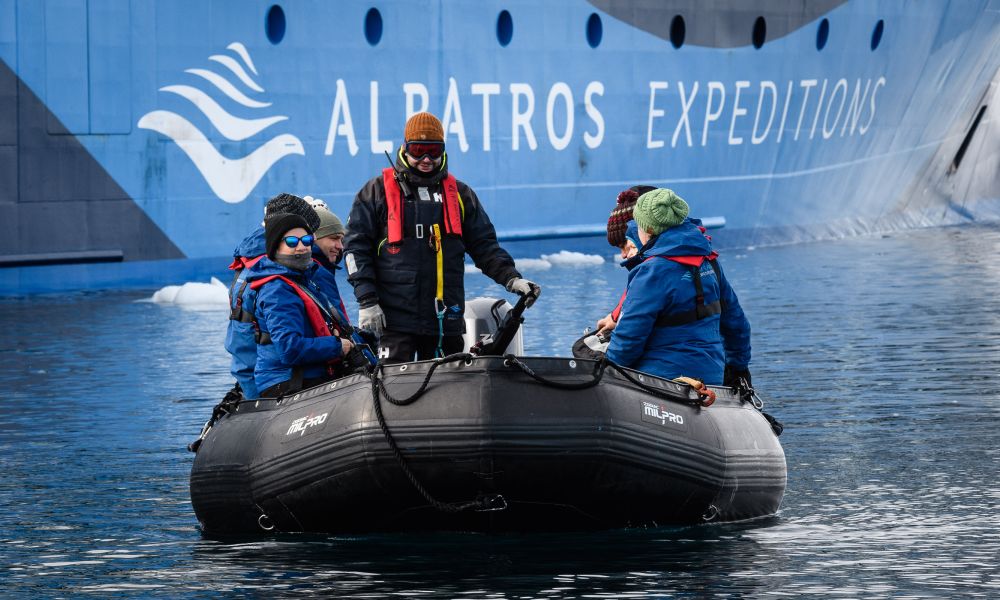 Leaving the Ocean Victory to explore Antarctica Leaving the Ocean Victory to explore Antarctica