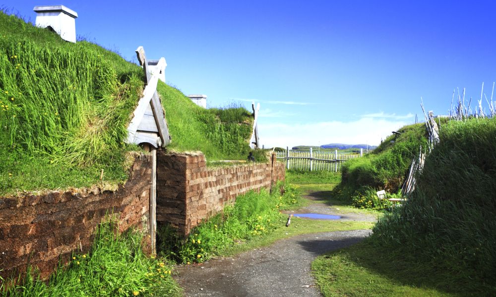 Reconstructed Norse buildings at L'Anse aux Meadows Reconstructed Norse buildings at L'Anse aux Meadows