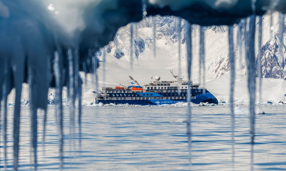 Ocean Victory in her element in the ice of Antarctica Ocean Victory in her element in the ice of Antarctica