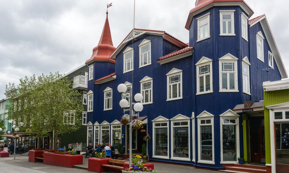 Traditional buildings in Akureyri, North Iceland Traditional buildings in Akureyri, North Iceland