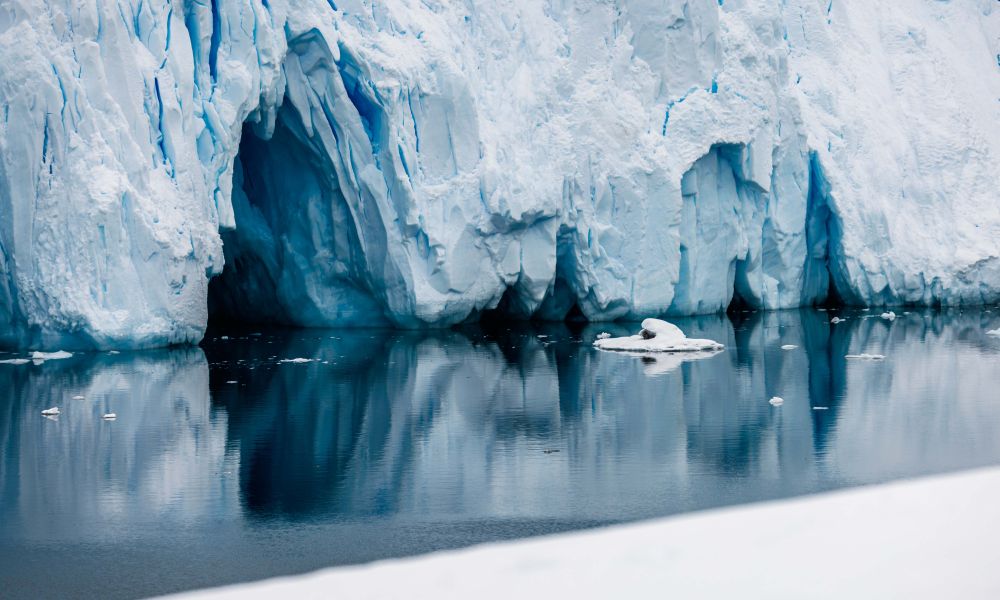 Ice caves in the glaciers of Neko Harbour, Antarctica Ice caves in the glaciers of Neko Harbour, Antarctica