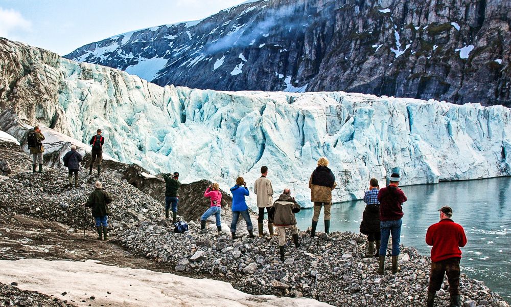 Enjoying glacial scenery, Svalbard Enjoying glacial scenery, Svalbard