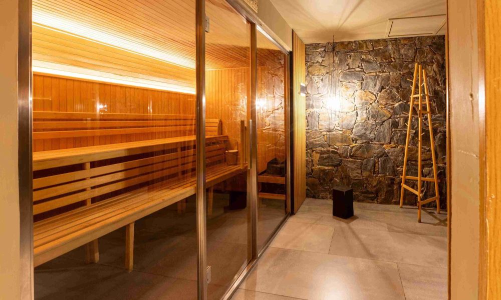 Relaxing sauna at Las Hayas Ushuaia Resort. Credits: Las Hayas Ushuaia Resort