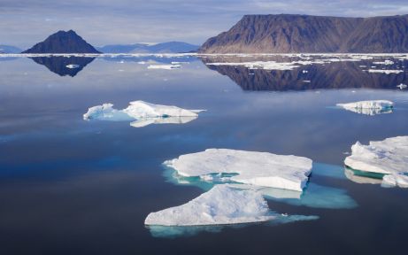 Reflections on the icy water, Thule, Greenland Reflections on the icy water, Thule, Greenland